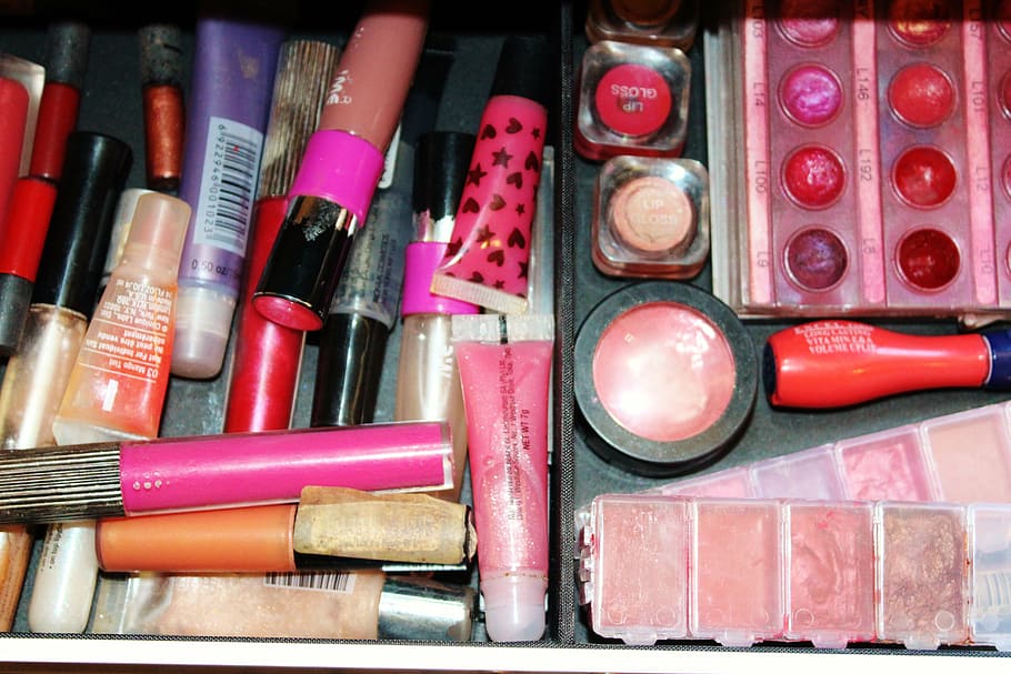 make up, lipstick, lippgloss, choice, variation, large group of objects HD wallpaper