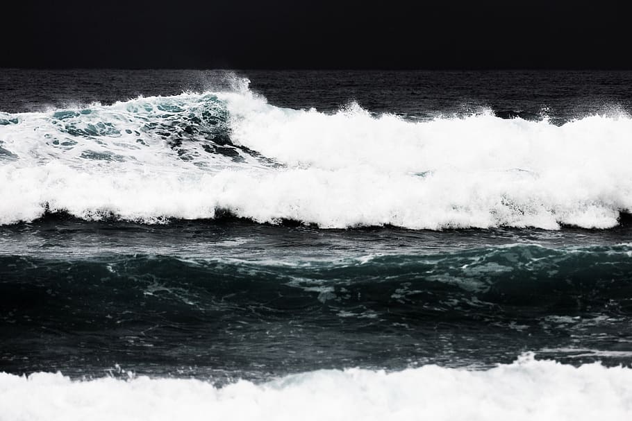 ocean's waves, break, coast, coastal, dangerous, motion, nature, HD wallpaper