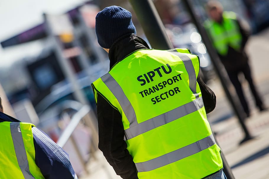 Siptu, Workers, Bus Eireann, police force, selective focus HD wallpaper