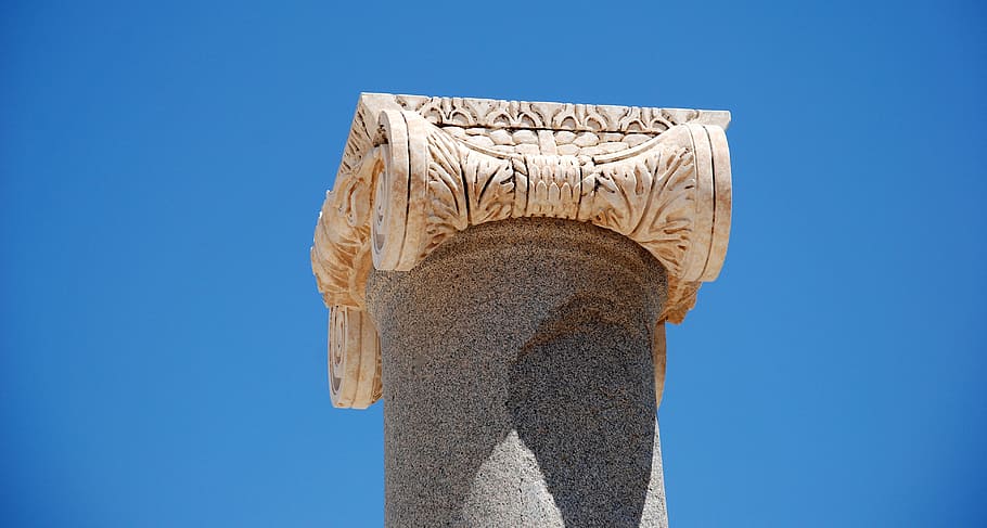 patara, lycians, turkey, column, old, travel, classic, blue HD wallpaper
