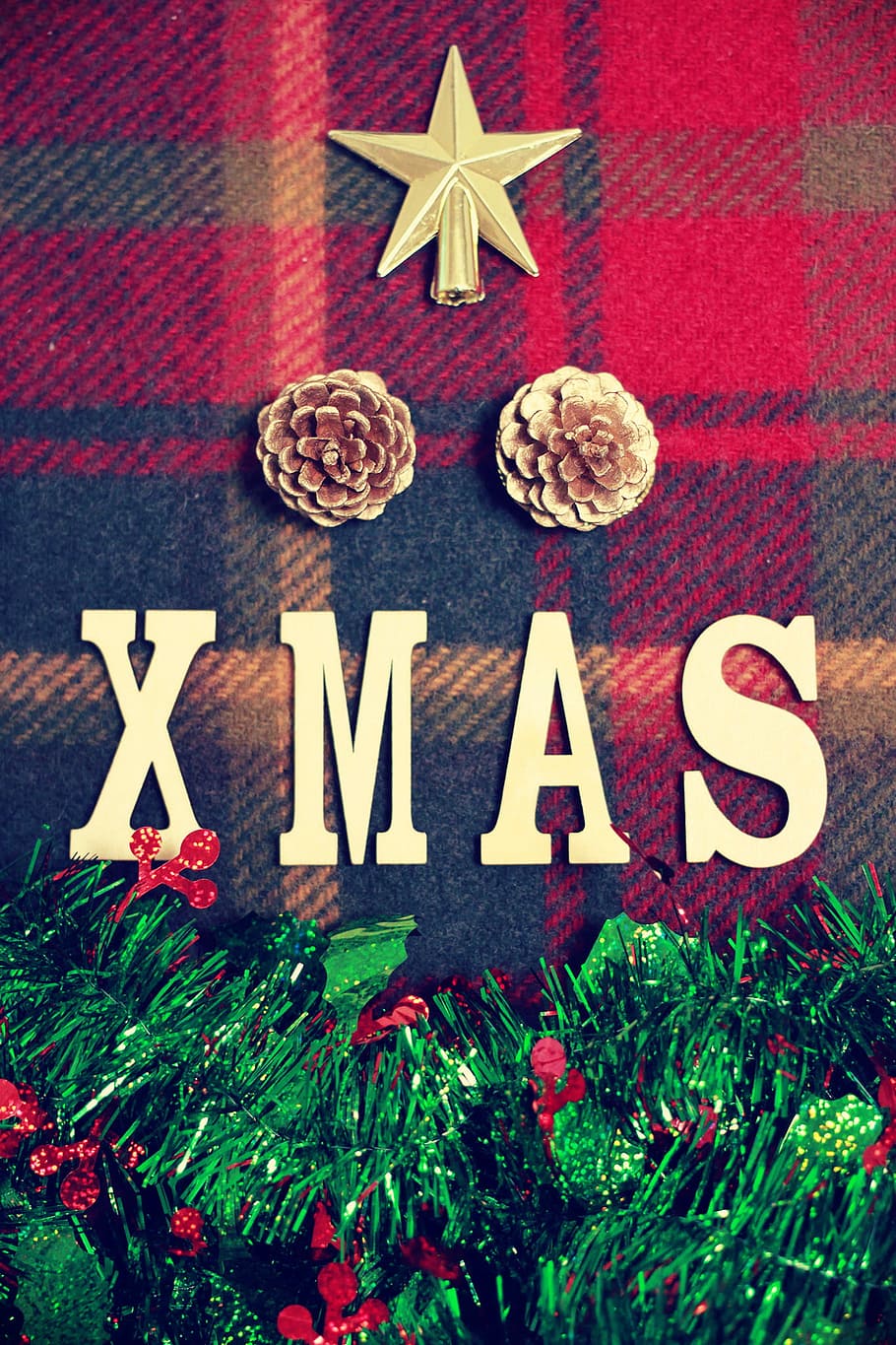 white XMAS printed textile, christmas, decoration, celebration HD wallpaper