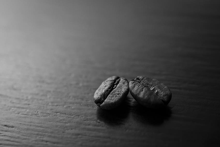 grayscale photo of coffee bean, abstract, beans, black coffee, HD wallpaper