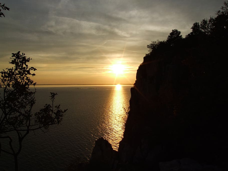 duino, rielke, pavement, evening, west, sun, holidays, sea HD wallpaper