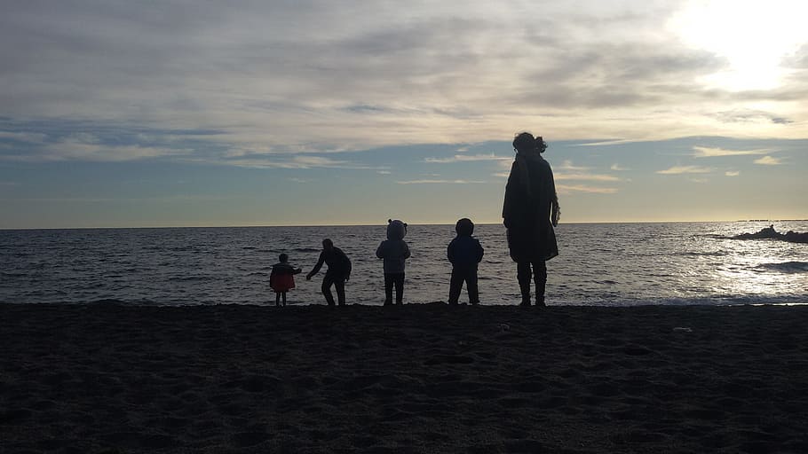sunset, mama, backlight, sea, almeria, beach, clouds, andalusia HD wallpaper