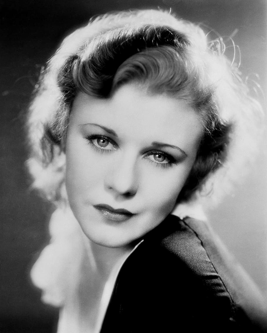 ginger rogers, actress, vintage, movies, motion pictures, monochrome