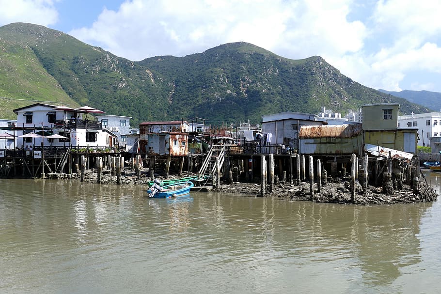 Hong Kong, China, Asia, Lantau, Tai O, village, fishing village