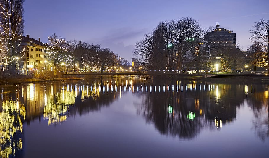 reflection, waters, architecture, lake, travel, river, sky HD wallpaper