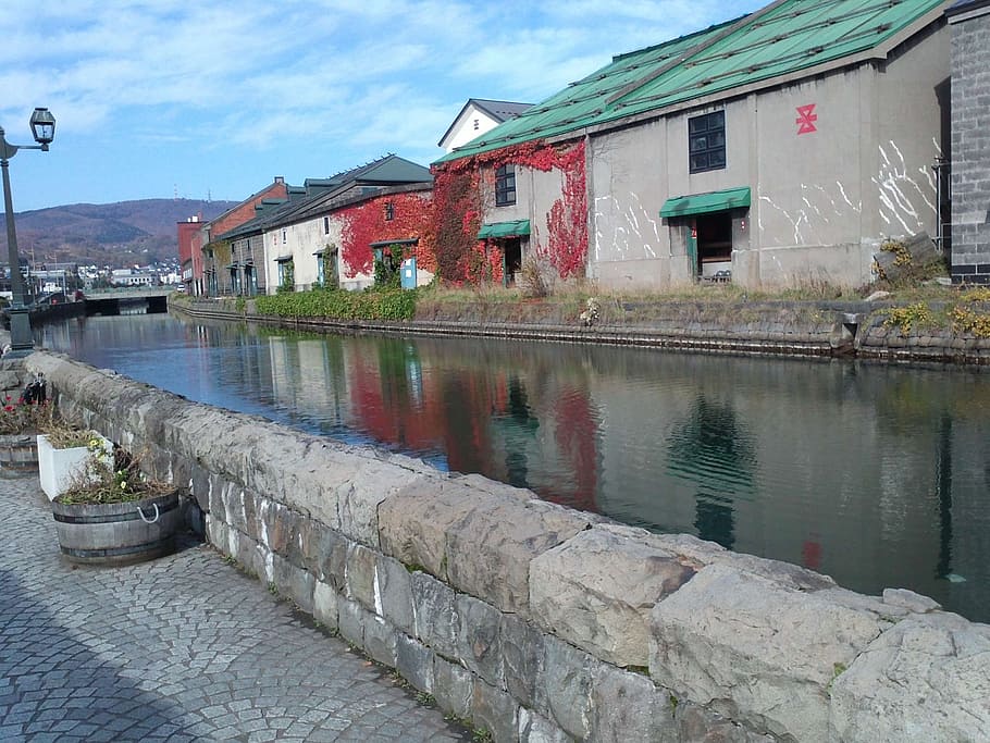 canal, hokkaido, otaru, architecture, town, europe, built structure, HD wallpaper
