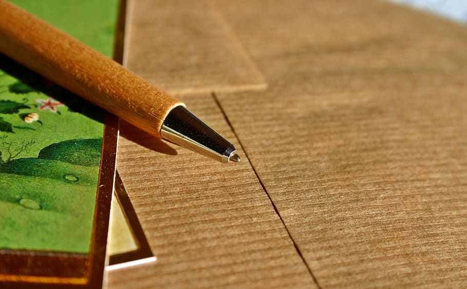 brown pen, leave, map, envelope, post, paper, letters, penpal HD wallpaper