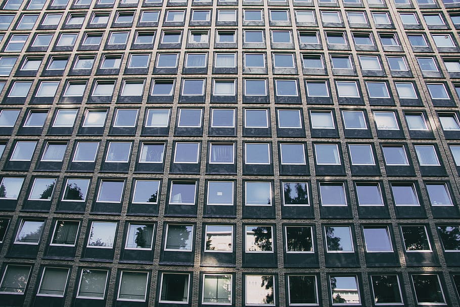 Windows in concrete building, abstract, architecture and Cityscape HD wallpaper
