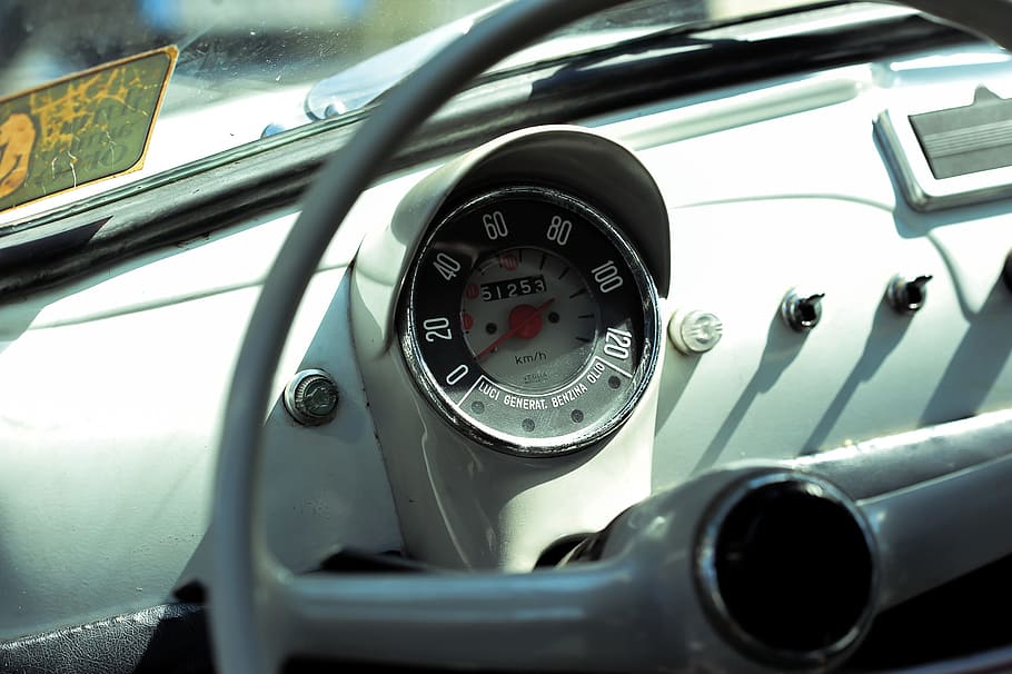 Instruments, Steering Wheel, fiat500, oldtimer, classic, car HD wallpaper