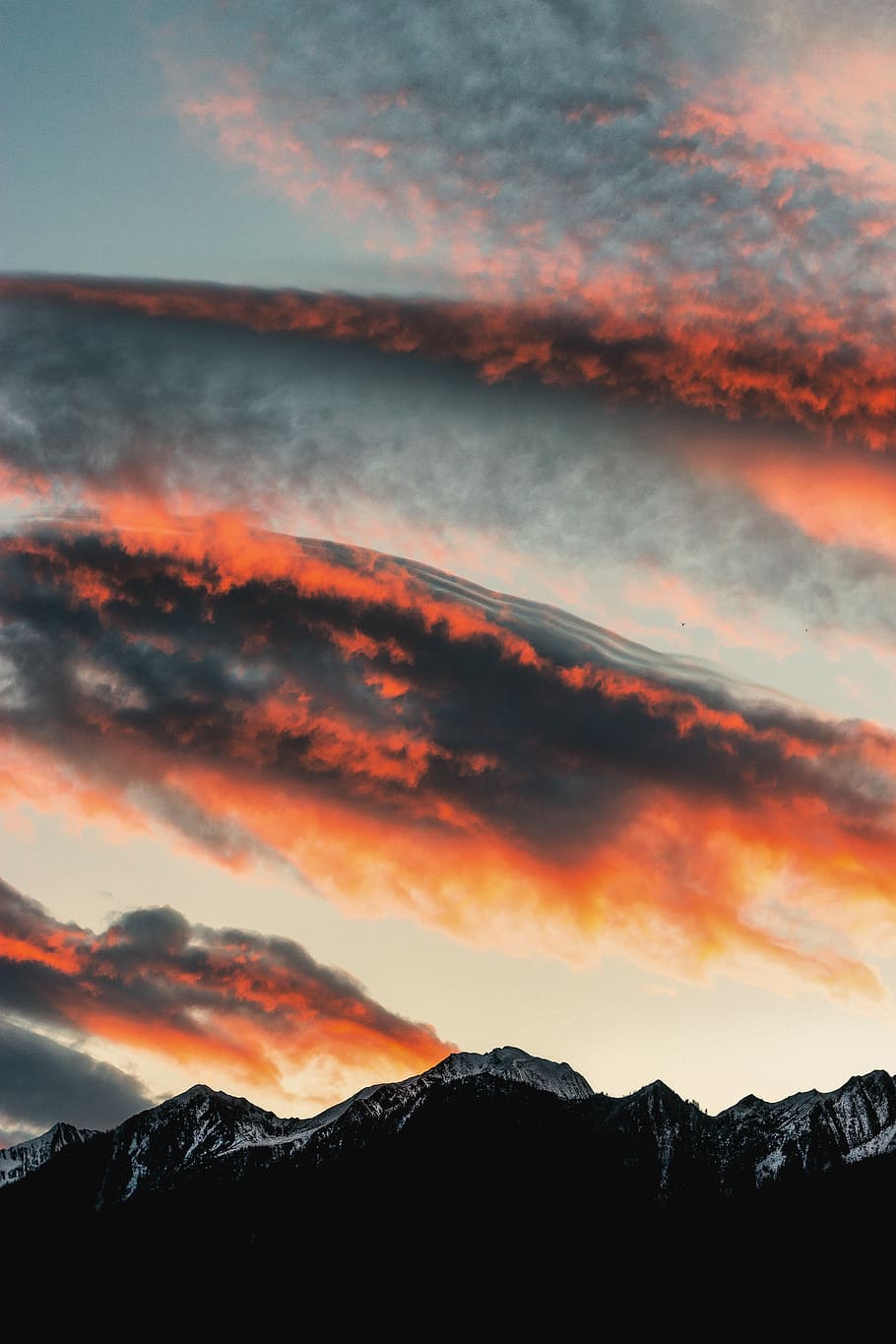 photography of orange and black sky, photo of sky during sunset HD wallpaper