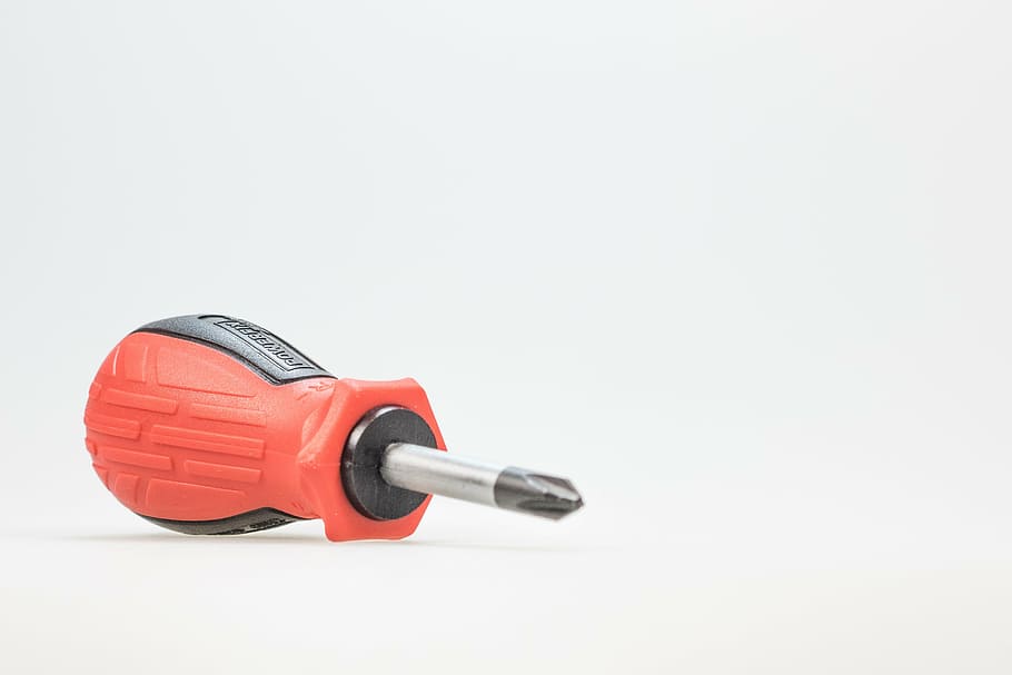 screwdriver, tool, craft, red, phillips, metal, head, background HD wallpaper