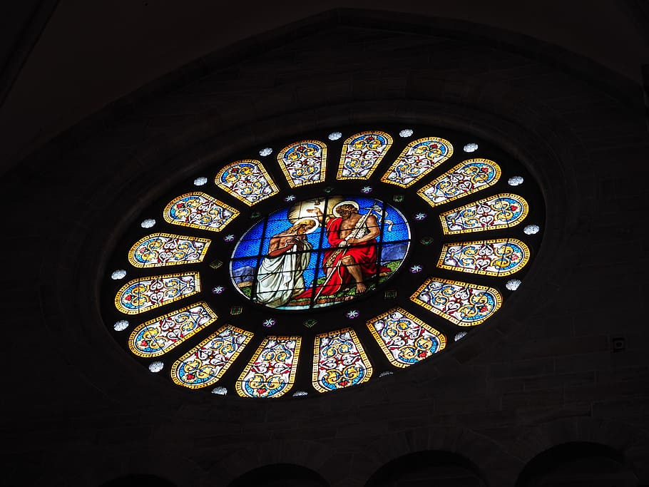 rose window, stained glass, about, basel cathedral, münster, HD wallpaper