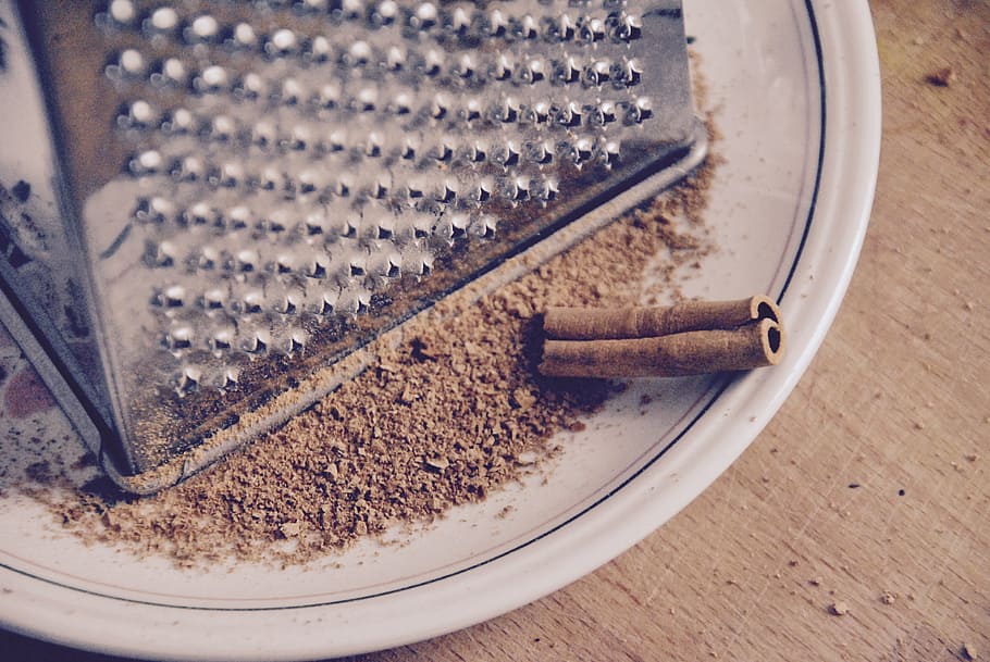 cinnamon, grated, cinnamon stick, indoors, high angle view HD wallpaper