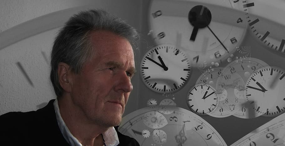 man, view, direction, time, face, clock, clock face, overview HD wallpaper