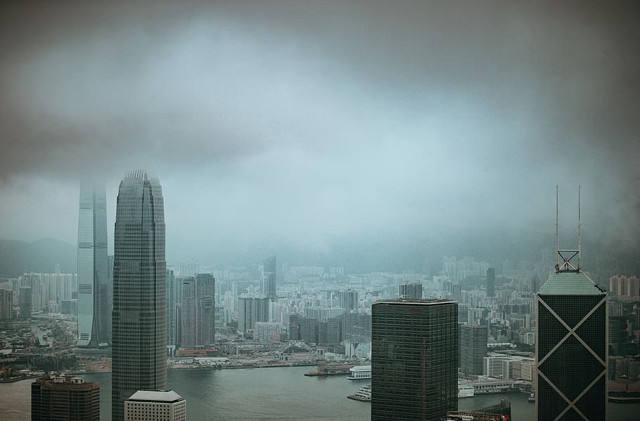 Hong Kong, high-rise buildings during daytime, city, cityscape HD wallpaper