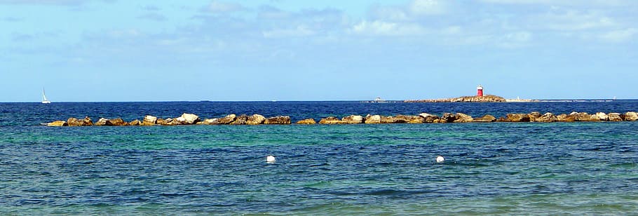 Alghero, Sardinia, Sea, Lighthouse, rocks, summer, mediterranean, HD wallpaper