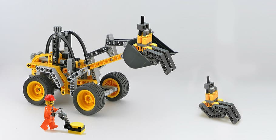 LEGO payloader toy, males, build, technology, toys, legomaennchen, HD wallpaper