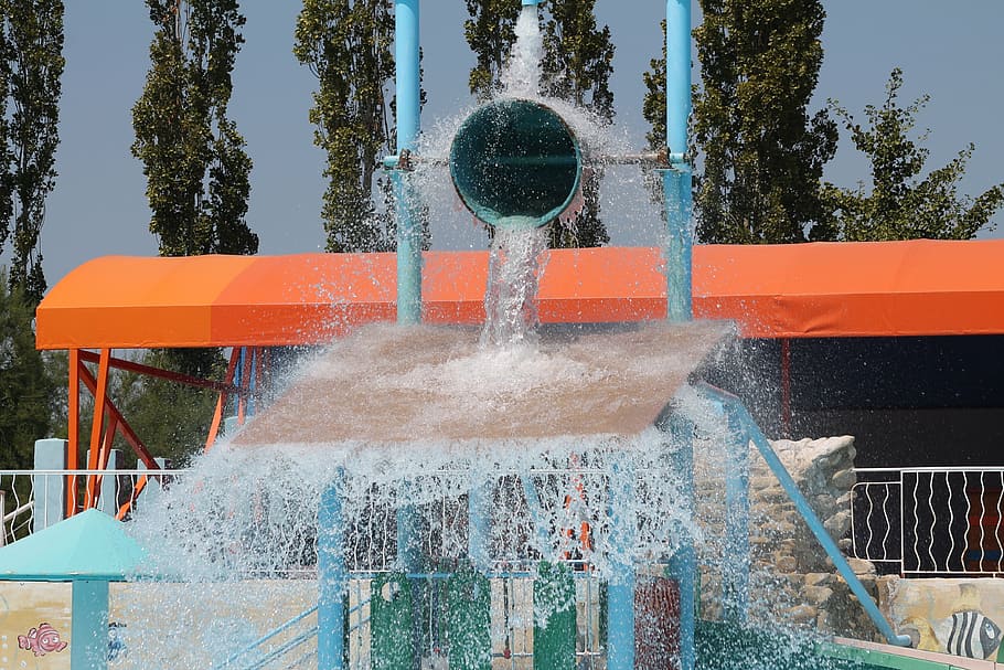 summer, water, greece, motion, spraying, splashing, nature HD wallpaper