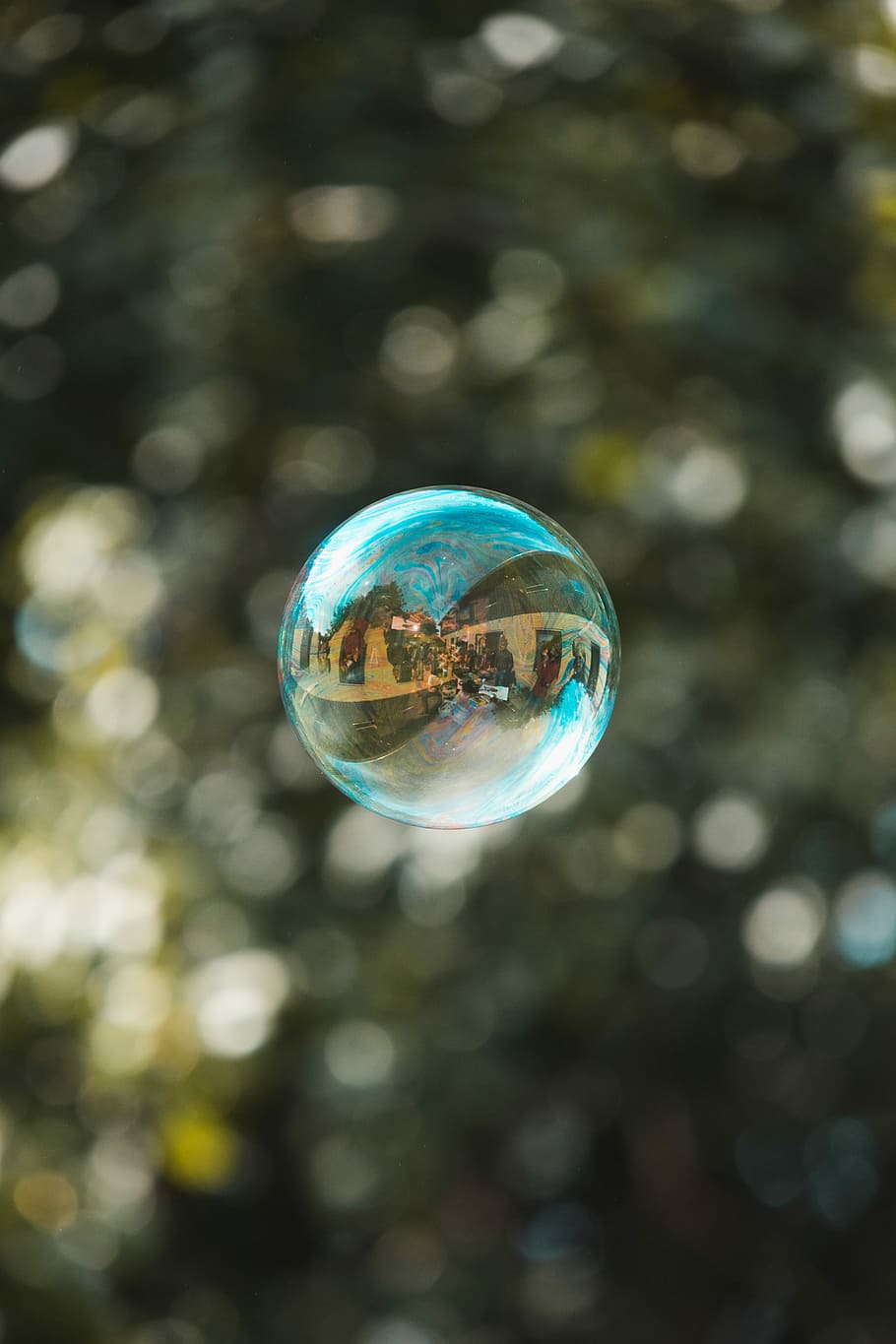 selective focus photography of bubble, water droplet house reflection HD wallpaper