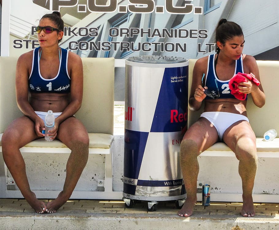 Timeout, Athlete, Female, Sweat, beach volley, tournament, competition HD wallpaper