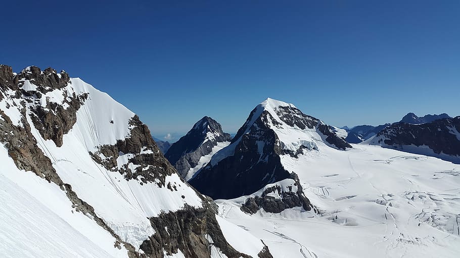mountains covered with snow, Eiger, Monk, Bernese Oberland HD wallpaper