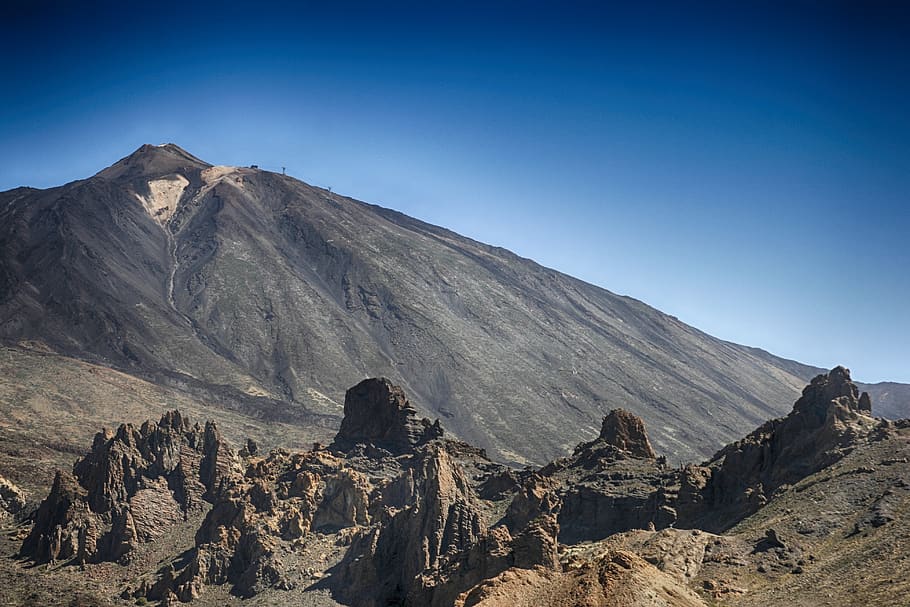 teide, volcano, tenerife, mountain, sky, scenics - nature, beauty in nature HD wallpaper