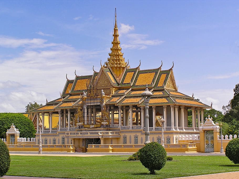 royal palace, silver pagoda, phnom penh cambodia, asia, südöstasien