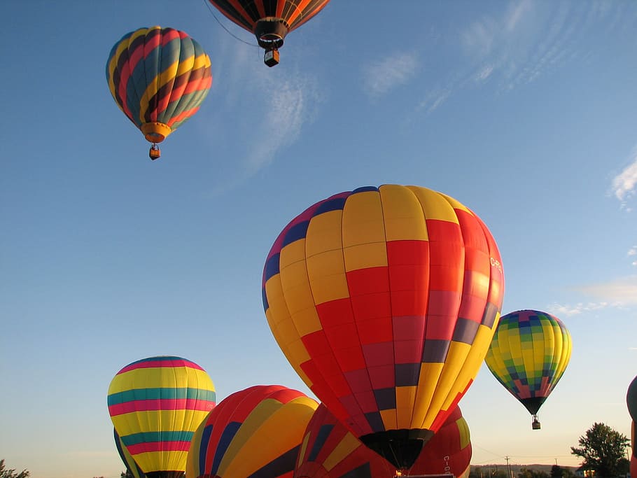 Hot Air Balloons, sky, colorful, flight, travel, fly, transportation, HD wallpaper