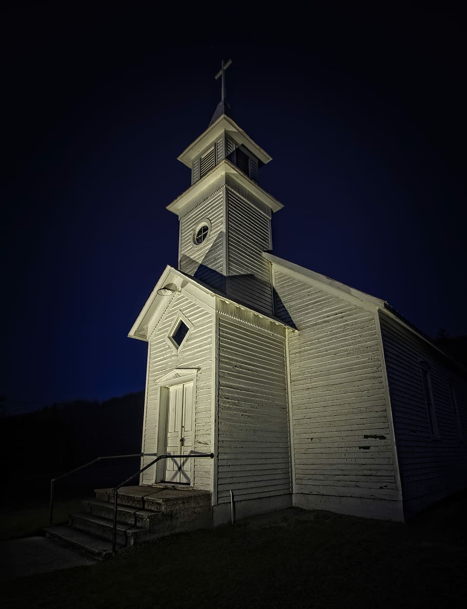 white chapel, white concrete house, church, building, structure HD wallpaper