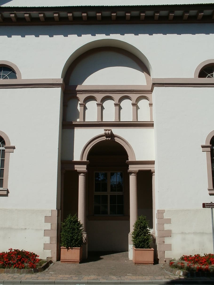 christophorus, church, hockenheim, entrance, door, portal, arch, HD wallpaper