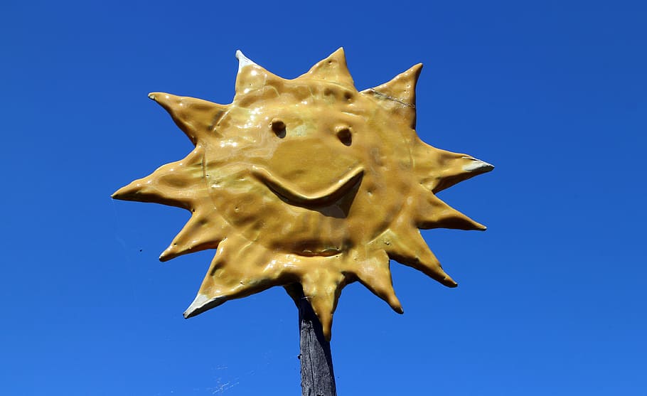 sun, deco, ceramic, decoration, friendly, laugh, face, figure HD wallpaper