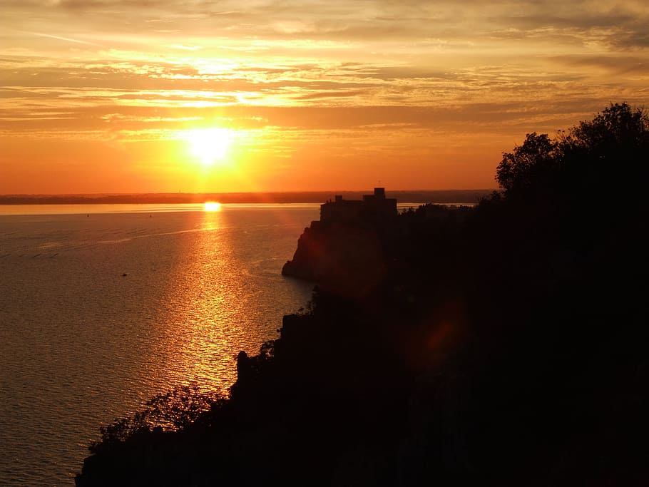 sunset, sea, sky, water, scenics - nature, beauty in nature HD wallpaper