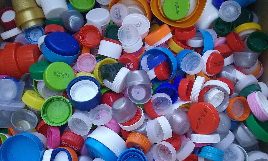 caps, plastic, collection, multi colored, large group of objects HD wallpaper