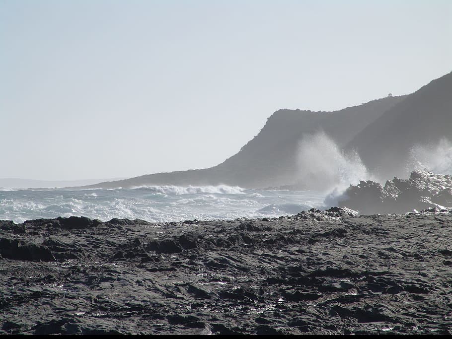rock, sea, nature, waves, beauty in nature, sky, scenics - nature HD wallpaper