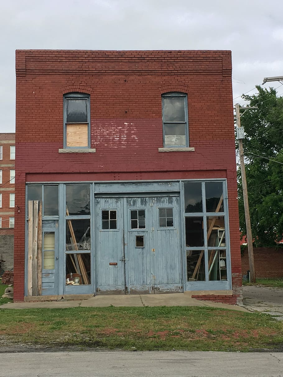 old building, brick, windows, workshop, independence kansas HD wallpaper