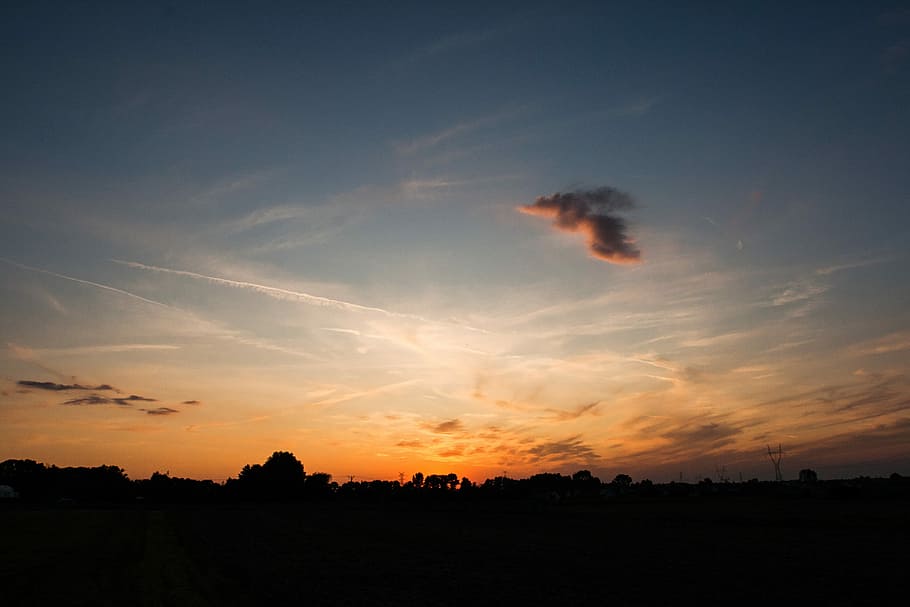 Sunset, Evening, Sun, Warm, Sky, evening sky, cloud, silhouette HD wallpaper