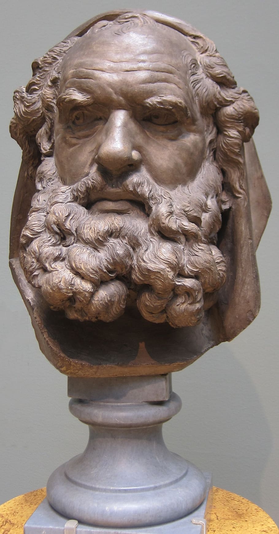 bust, head, bearded, elder, augustin, pajou, terracotta, sculpture HD wallpaper