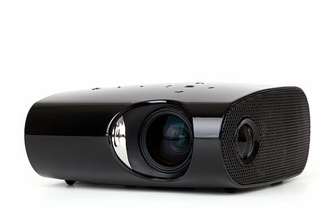 black LED projector, business, computer, conference, digital HD wallpaper