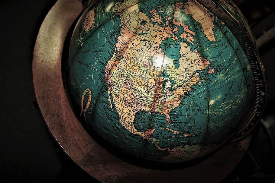 brown and blue desk globe, earth day, planet, world, environment, HD wallpaper