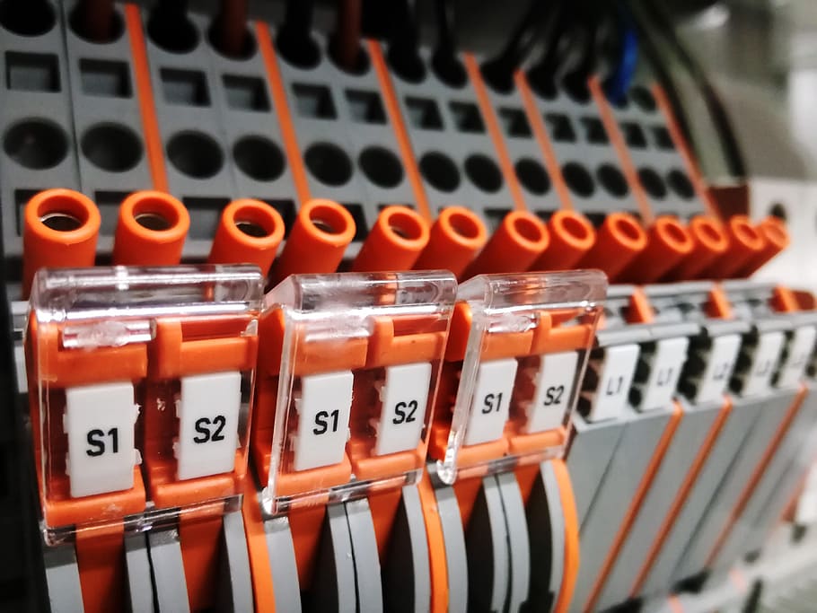 orange and white switch machine, Cable, Current, Voltage, Energy HD wallpaper