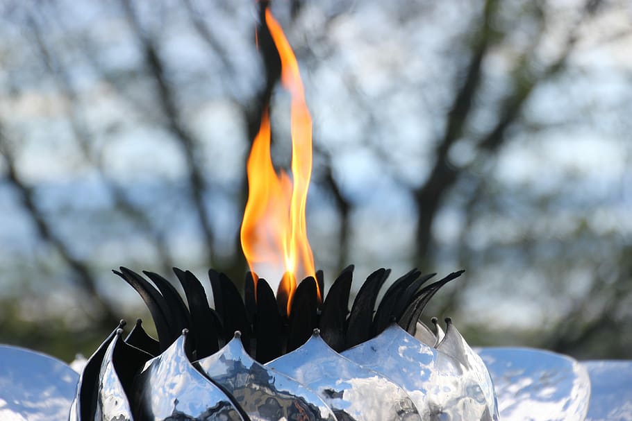Fire, Flame, Oslo, Holmenkollen, Burn, burning, winter, no people HD wallpaper