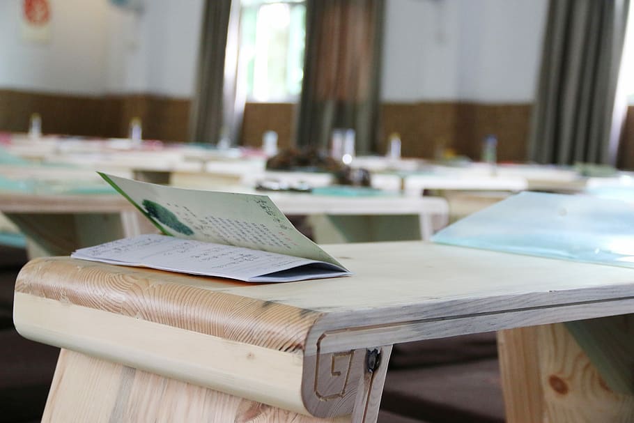 Learning, Classroom, reading, desk, indoors, table, day, education HD wallpaper
