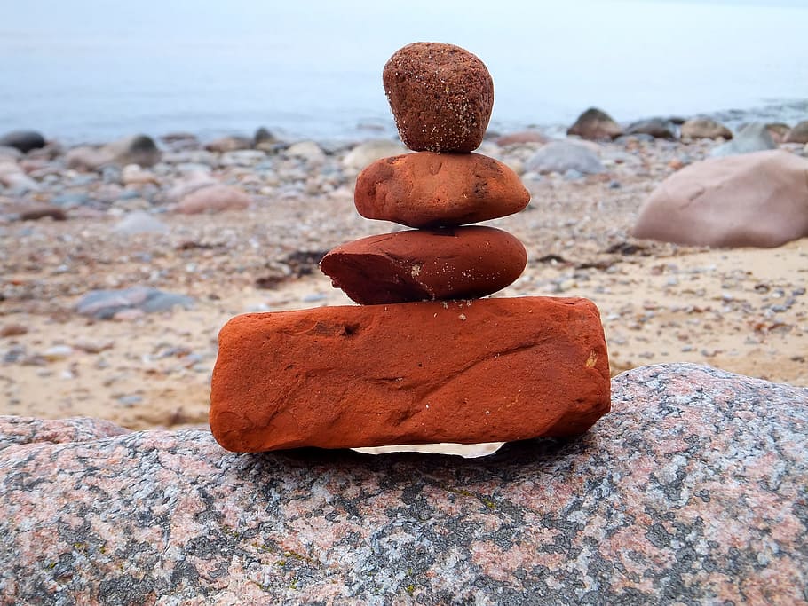 Rock, Seaside, Water, rock - object, beach, pebble, sand, nature HD wallpaper