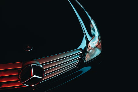 stainless steel Mercedes-Benz car grille, land Vehicle, black Color HD wallpaper