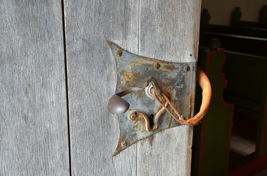 door handle, metal, input, jack, access, wooden door, old, wood - material HD wallpaper