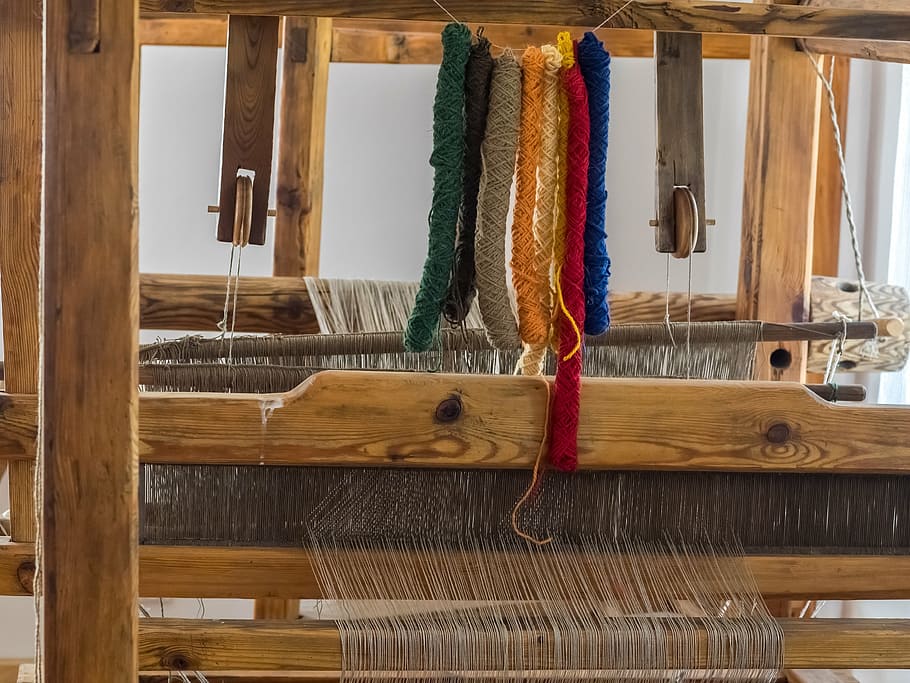 weaving, loom, work, house, indoors, wood - material, textile, HD wallpaper