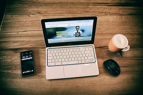 black and white laptop, notebook, working, computer, business HD wallpaper