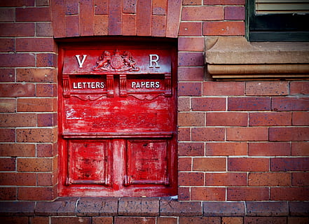 red wooden mailbox, Australia Post, Sydney, australian, post box HD wallpaper